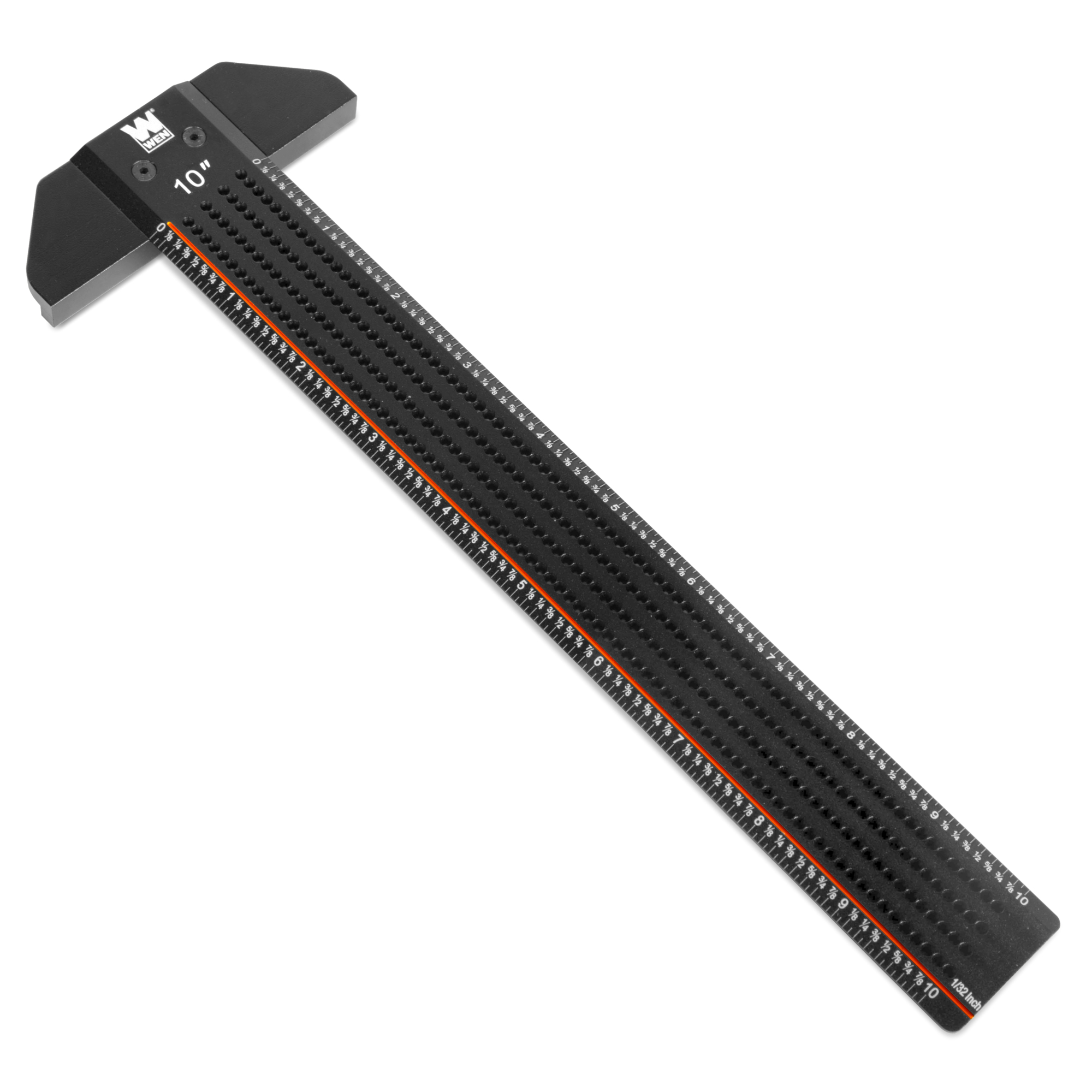 WEN T-Shaped Marking Ruler - 10in., CNC-Machined Anodized Aluminum, Laser-Etched Markings, Model# ME810R